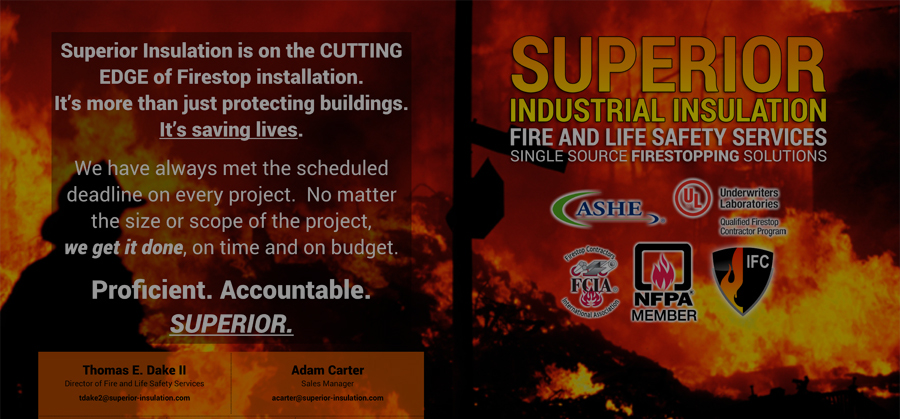 Life Safety Brochure highlighting firestopping